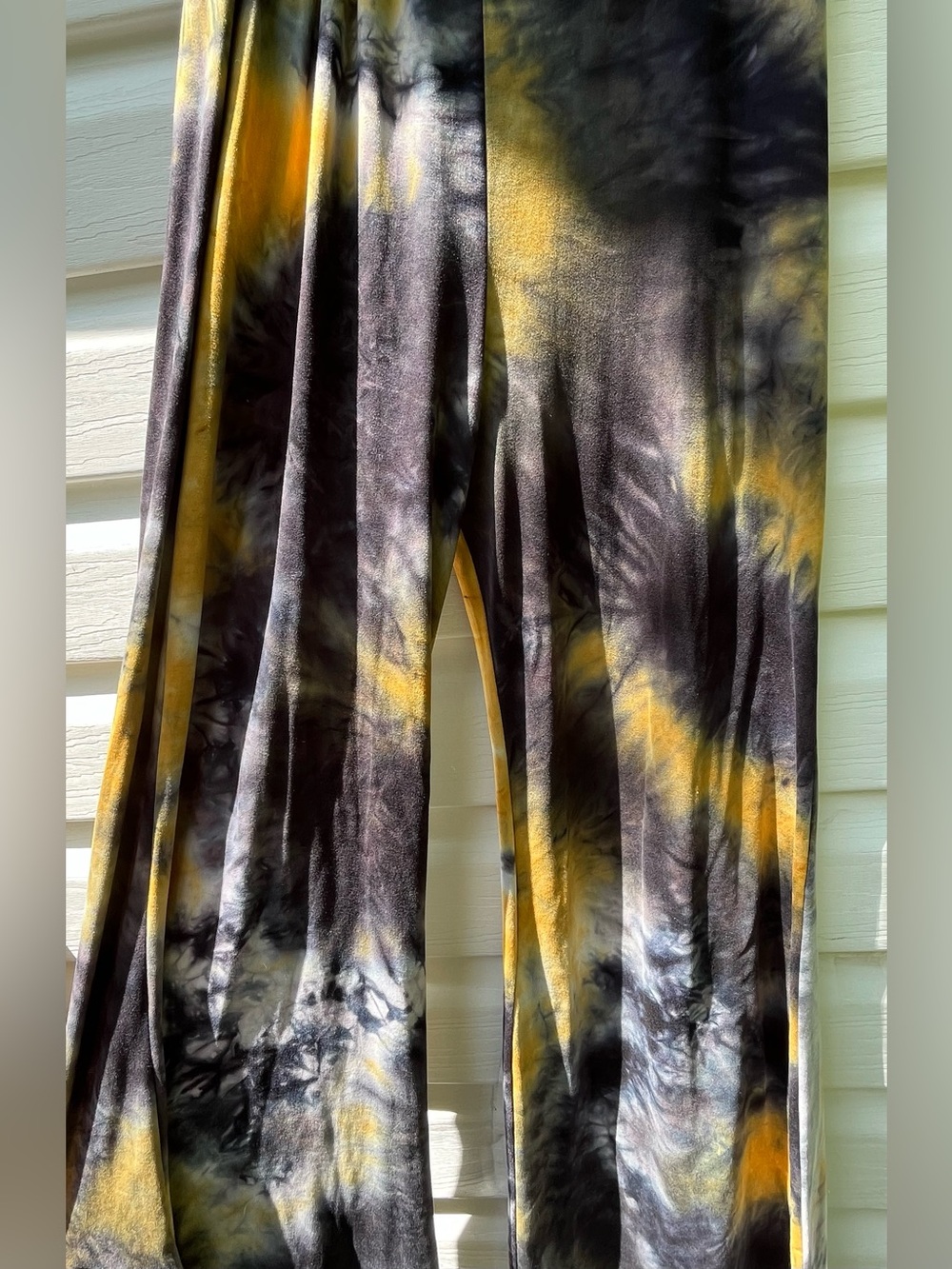 Earthbound Tie-Dye Wide Leg Pants in Black and Yellow